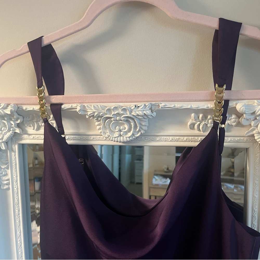 Marciano Purple Dress with Gold Chain Straps